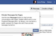 Facebook abilita i messaggi privati sulle pagine fan