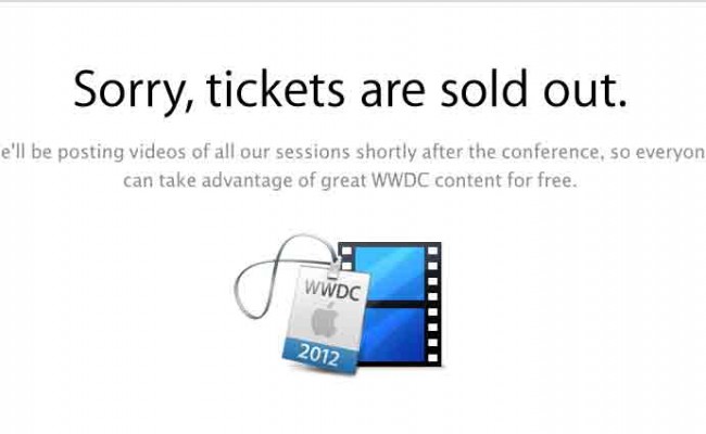WWDC 2012 sold out