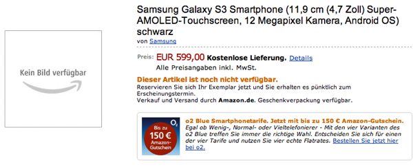 Amazon.de permette il pre-ordine del Galaxy S III