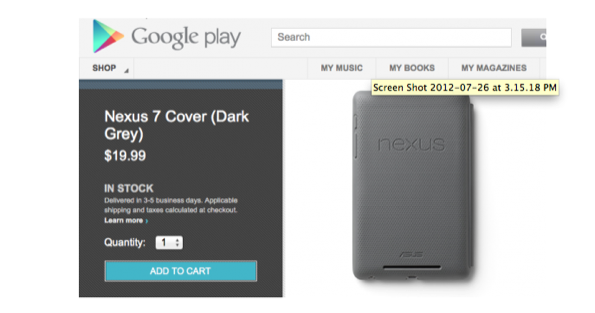 Dark Grey Cover Nexus7