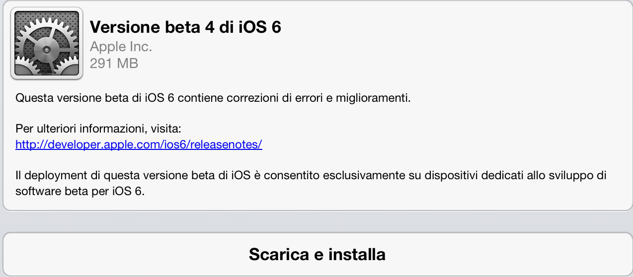 IOS 6 Beta 4
