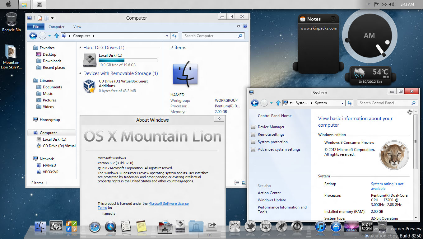 Trasformare Windows 8 in Mountain Lion