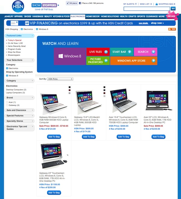 Computer Windows 8 in vendita