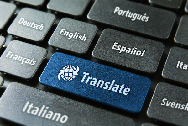 Immagine che mostra un pulsante per traduzioni sulla tastiera di un computer