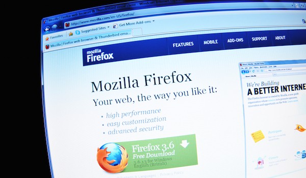 Foto che mostra la finestra del browser Mozilla Firefox
