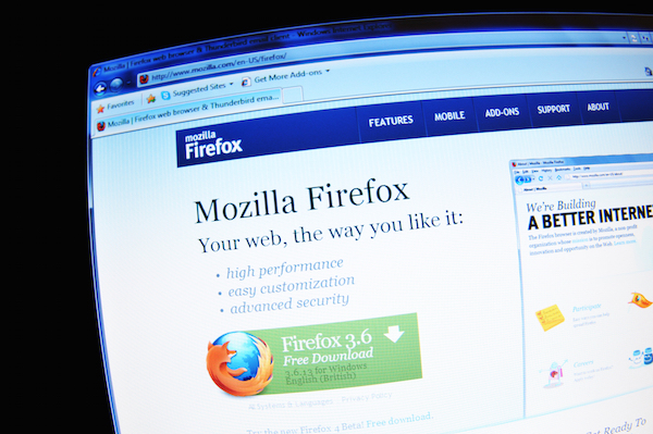 Foto che mostra la finestra del browser Mozilla Firefox