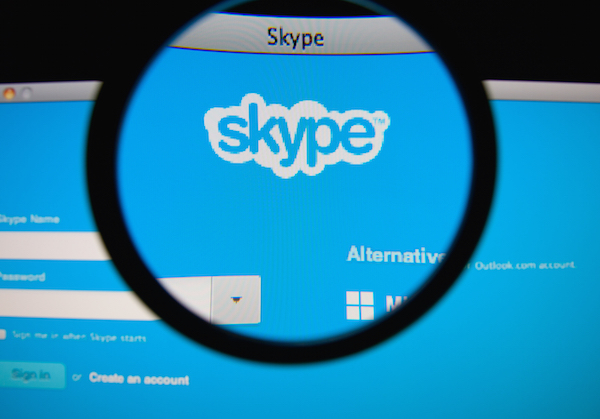 Foto che mostra il logo di Skype