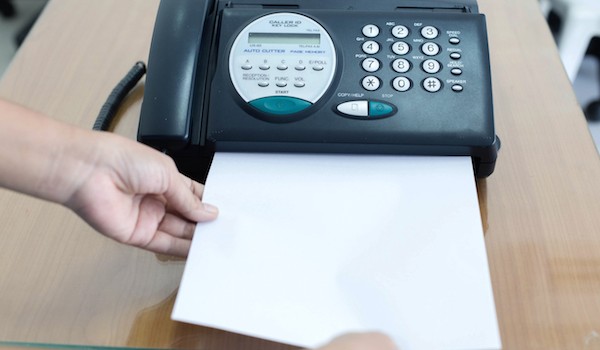Foto che mostra un fax