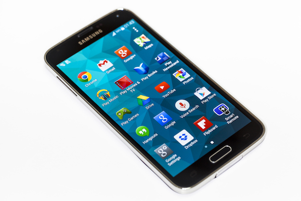 Foto che mostra uno smartphone Samsung