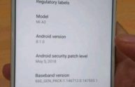 Xiaomi Mi A2, spunta un'immagine dal vivo