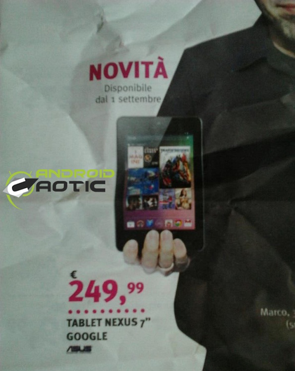 Nexus 7 Italia volantino